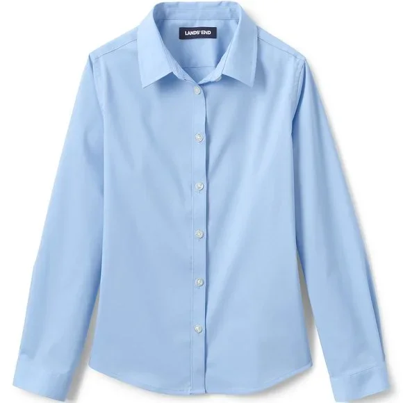 Lands' End | Shirts & Tops | Lands End School Uniform Girls No Gape Long  Sleeve Stretch Shirt Nwt | Poshmark
